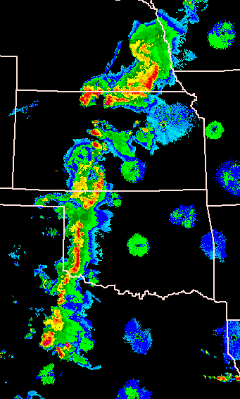 Radar Image of Central Plains Thunderstorms